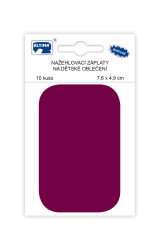 Nažehlovací záplaty malé 10 ks v balení - vínová